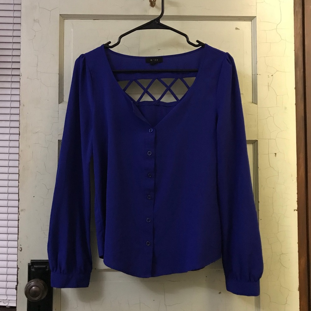 Blue button up dress shirt